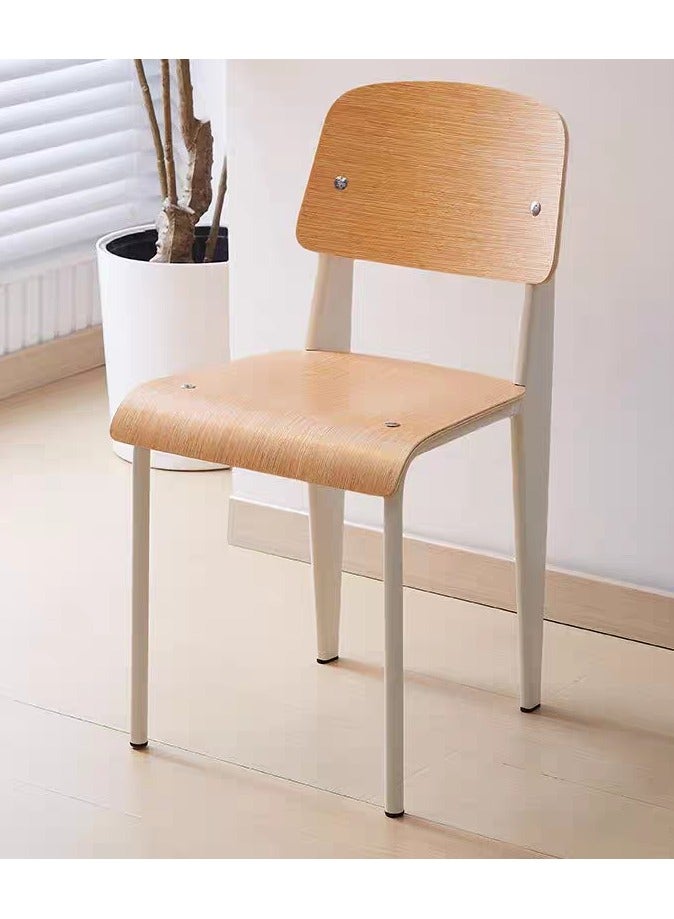 LANNY Jeffcoco Furniture,Wooden Chair,Dining Chair,Reading Chair,Desk Chair For Relax Indoor,Metal Frame Study Chair For Home Office Furniture, (White 1 piece) - Image 1