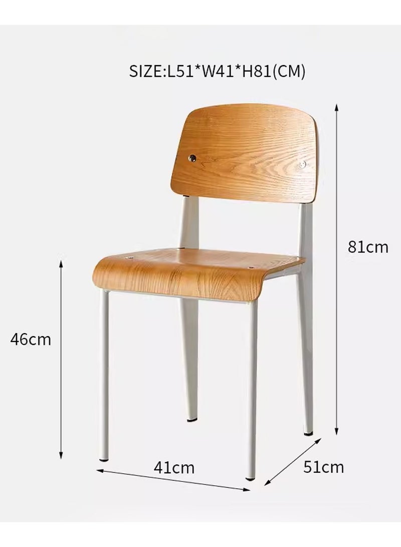 LANNY Jeffcoco Furniture,Wooden Chair,Dining Chair,Reading Chair,Desk Chair For Relax Indoor,Metal Frame Study Chair For Home Office Furniture, (White 1 piece) - Image 2
