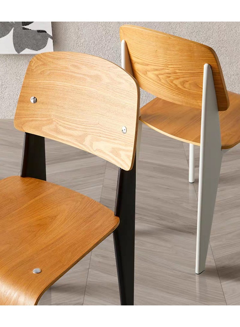 LANNY Jeffcoco Furniture,Wooden Chair,Dining Chair,Reading Chair,Desk Chair For Relax Indoor,Metal Frame Study Chair For Home Office Furniture, (White 1 piece) - Image 3