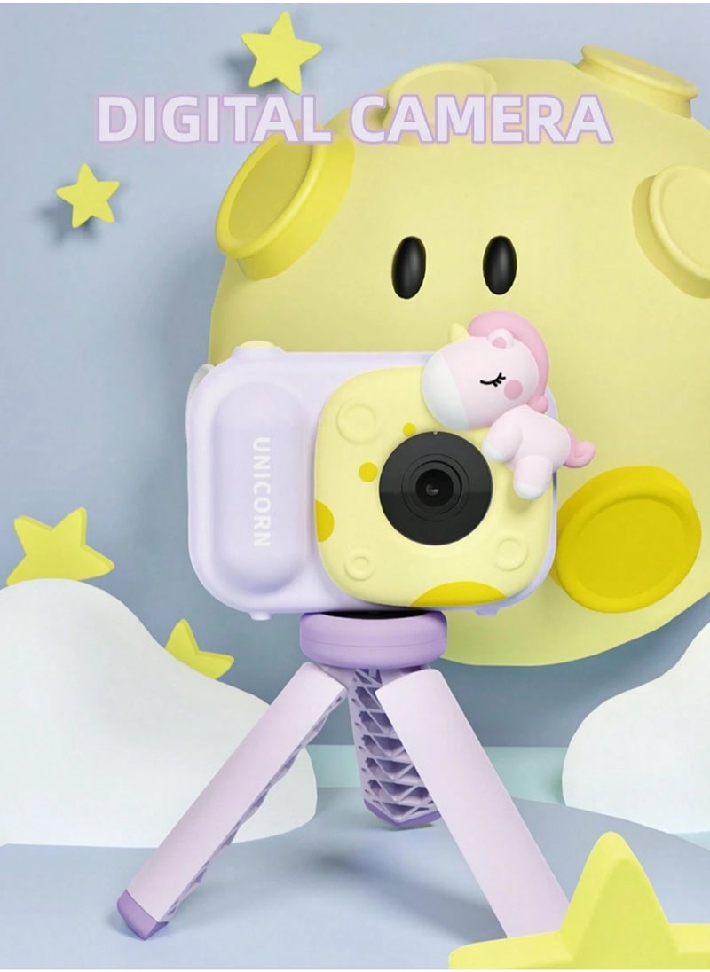 MOCOM Kids Digital Camera with Tripod – 1080P HD Vlogging Camera for Children, 48MP Photo & Video Recording, Built-in Games, 2.4” LCD Screen, USB Rechargeable, Portable Selfie Camera Toy Gift for Boys & Girls Ages 3-12  - Image 2