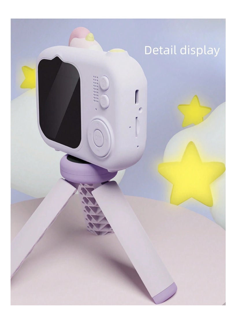 MOCOM Kids Digital Camera with Tripod – 1080P HD Vlogging Camera for Children, 48MP Photo & Video Recording, Built-in Games, 2.4” LCD Screen, USB Rechargeable, Portable Selfie Camera Toy Gift for Boys & Girls Ages 3-12  - Image 4