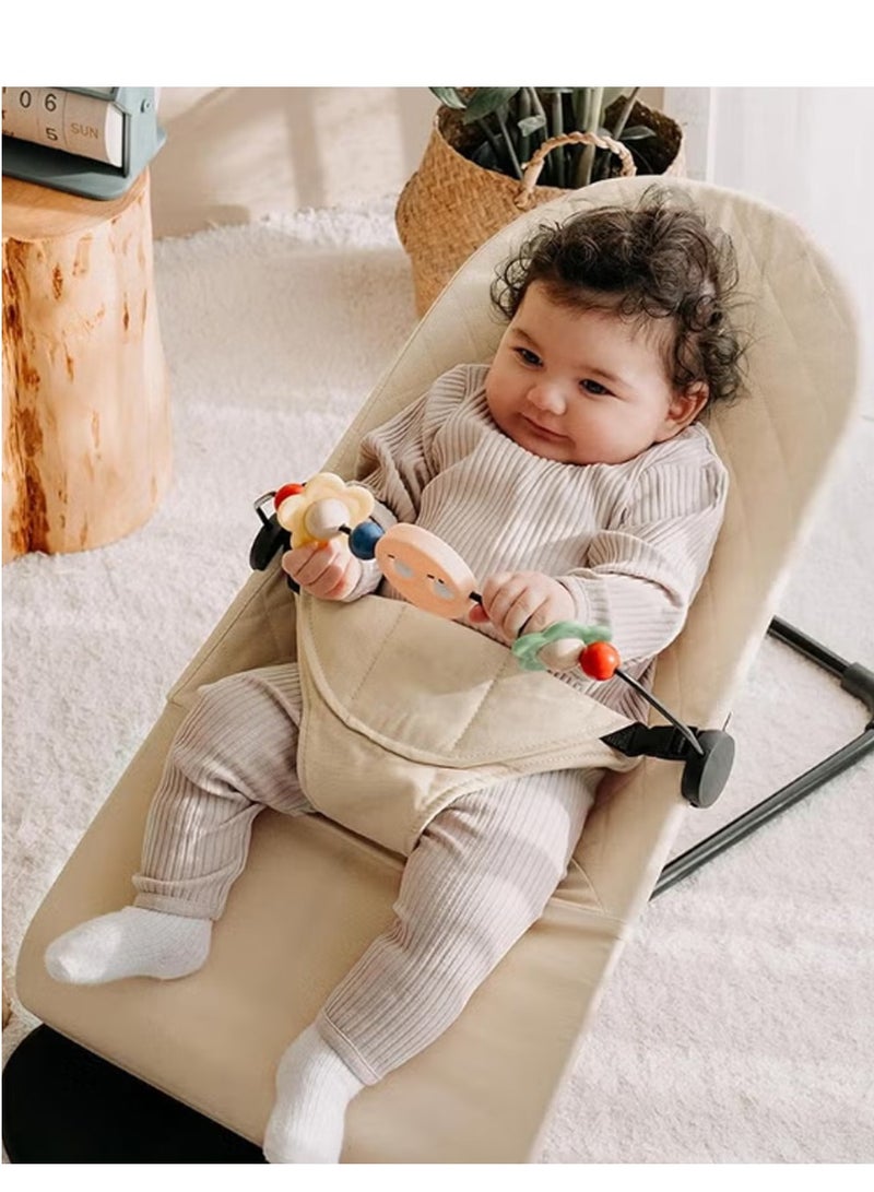 بوراداي كرسي توازن محمول للأطفال حديثي الولادة، كرسي هزاز محمول مع نسيج شبكي، اهتزازات مهدئة للأطفال من سن 0 إلى 6 أشهر - Image 1
