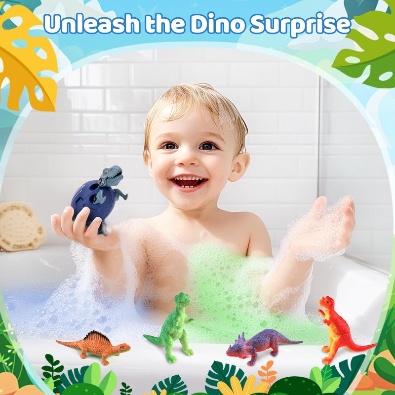 STARYAR Bath Bombs for Kids with Surprise Toys Inside - 16 Pack Organic Dinosaur Bath Bombs Gift Set, Dinosaur Toys for Kid 3 4 5 6 7 8 9 Years, Easter Gifts for Kids, Easter Basket Stuffers, Bubble Bath Toys - Image 2