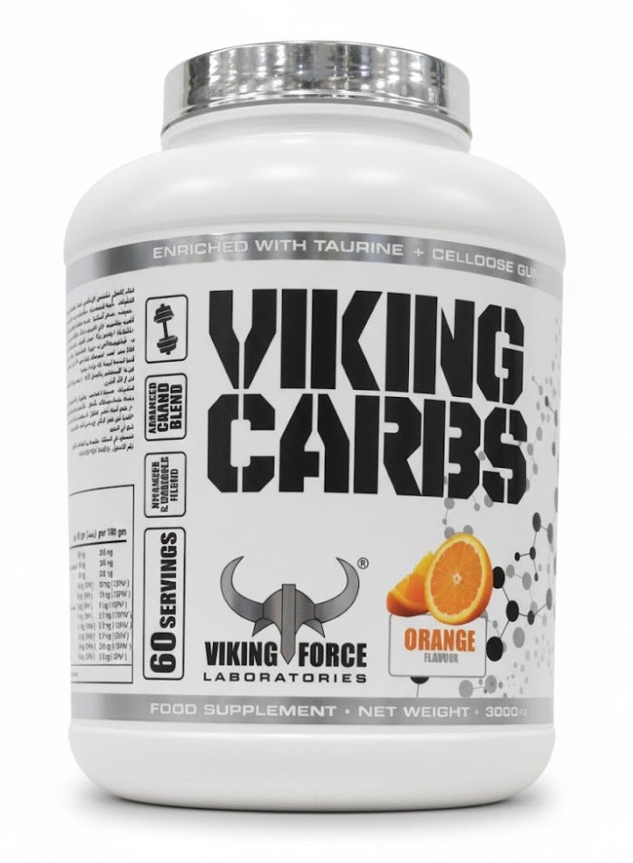 Viking Carbs Energy Powder Orange 60 Servings – Multi-Carb Performance, Intra & Post Workout Support - Image 1