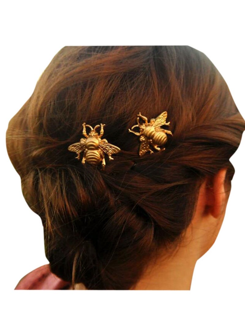 Missgrace - Missgrace 2PCS Exquisite Gold Bee Hairpin Side Clip Hair Accessories Bridal Hair Accessories - Image 1