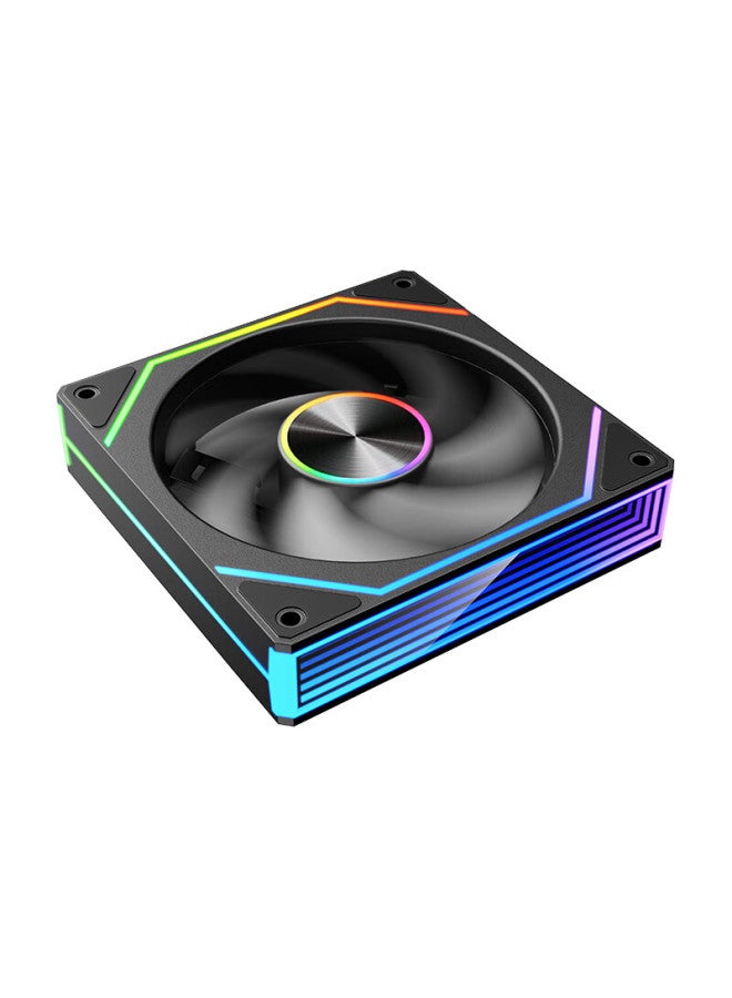Play Jia Wanjia Prism 8pro Argb Black Reverse Fan 12cm Case Cooling Fan With Synced Rgb Lighting 5v 3-pin Argb Pwm Temperature-controlled Speed Adjustment - Image 5