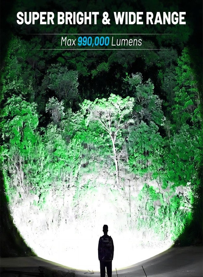 azamine Rechargeable Flashlights High Lumens, 990000LM Bright Flashlight Βattery Include, Adjustable LED Flashlight 7 Modes, IPX7 Waterproof Handheld Flash Light for Home, Camping, Emergencies - Image 2