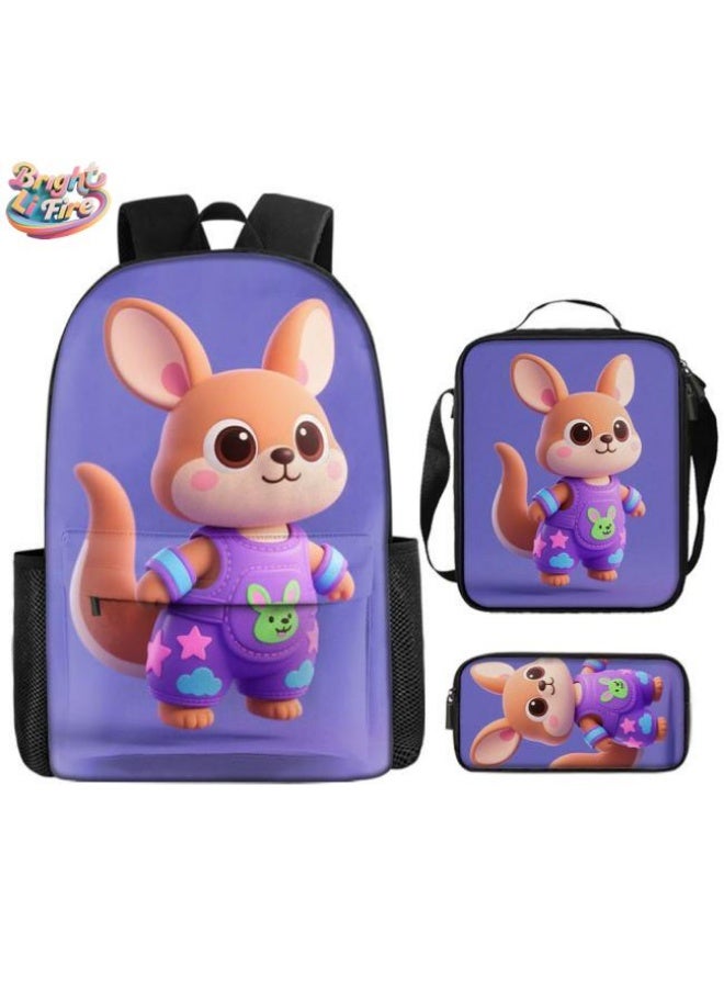 Bright Li Fire Exclusive to students and teenagers! New fun cartoon bag three-piece set, easy to live on campus and travel (students, children, friends outings, mountain climbing, going to school, etc.) - 98 - Image 1