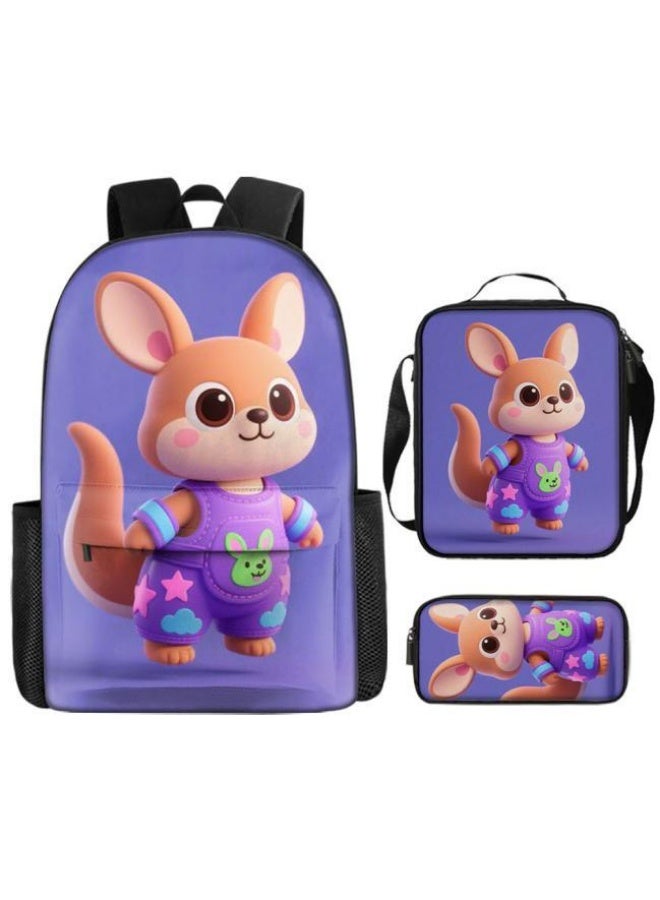 Bright Li Fire Exclusive to students and teenagers! New fun cartoon bag three-piece set, easy to live on campus and travel (students, children, friends outings, mountain climbing, going to school, etc.) - 98 - Image 2