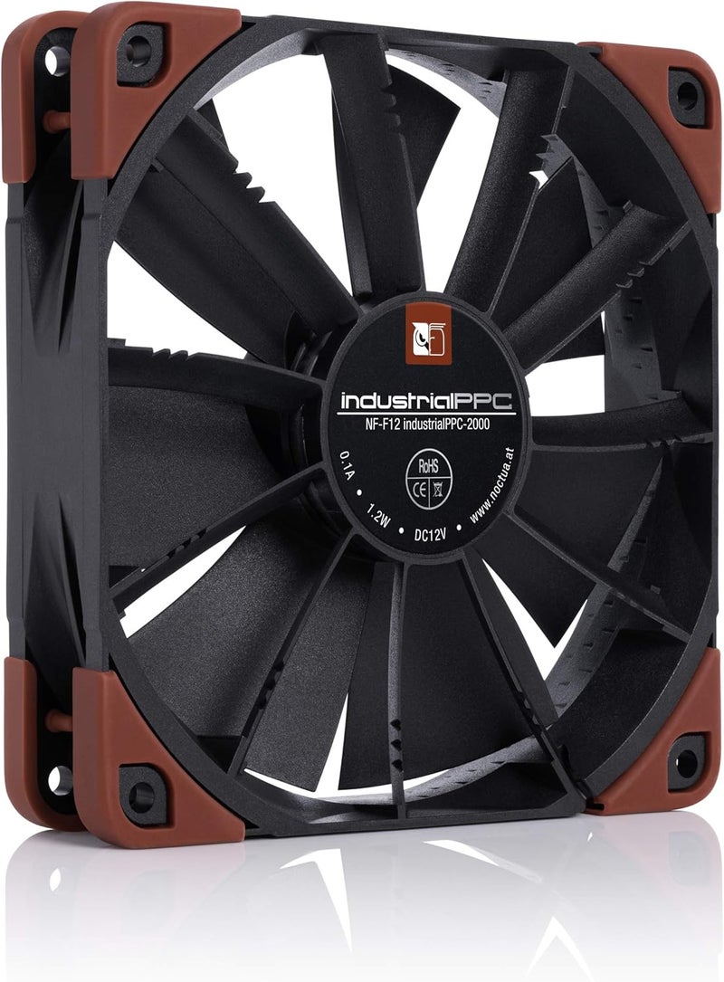 NOCTUA Noctua NFF12 iPPC2000 Heavy Duty Cooling Fan 3Pin 2000 RPM 120mm Black  - Image 2
