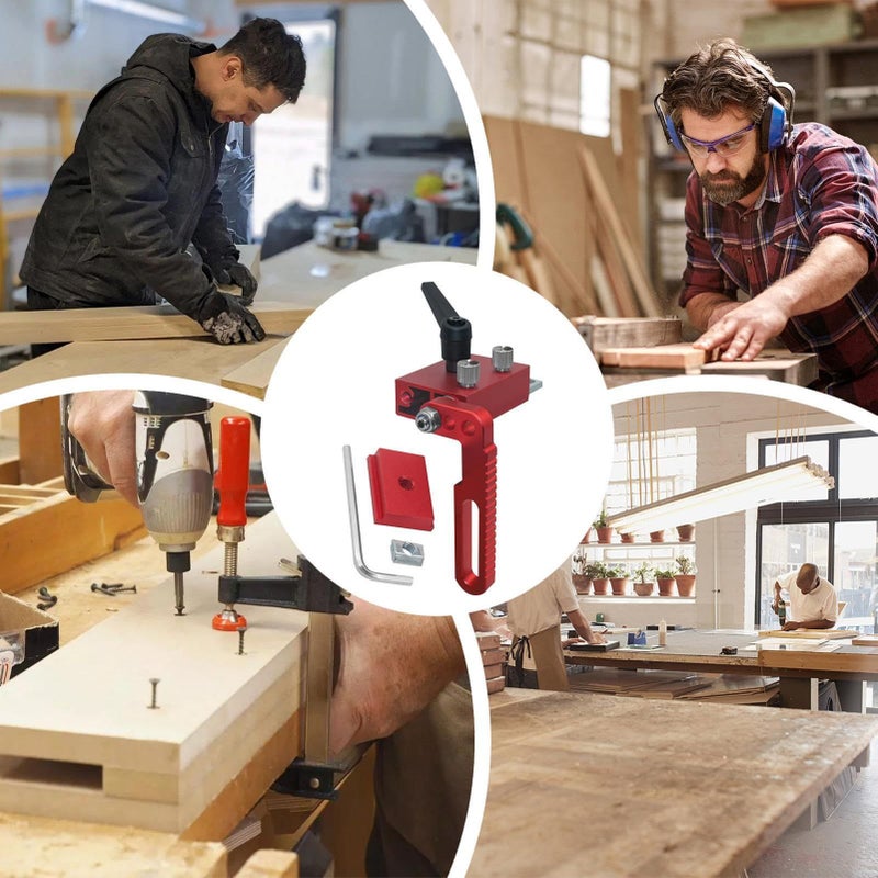 Red T Track Stop Block Adjustable Woodworking Limiter For Precision Cutting With Aluminum Alloy Fence Easy Setup Tool With Accurate Measurement Guide Secure Fit - Image 5