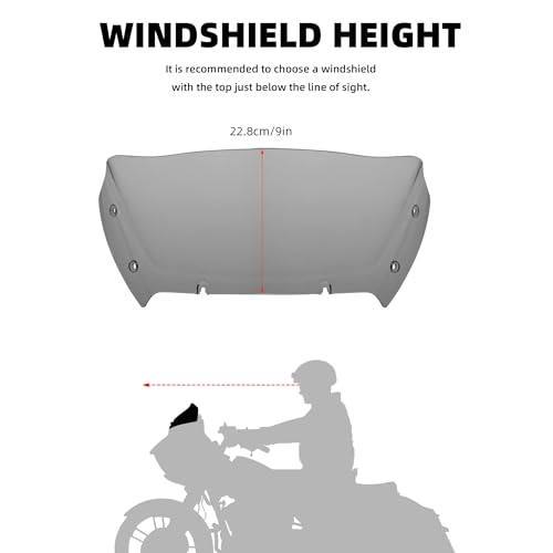 FATECIM 9" Wave Windshield Windscreen Air Deflector for Harley CVO Road Glide FLTRXSE 2023-up, CVO Road Glide ST FLTRXSTSE 2024-up, Road Glide FLTRX 2024-up Accessories (Smoke) - Image 3