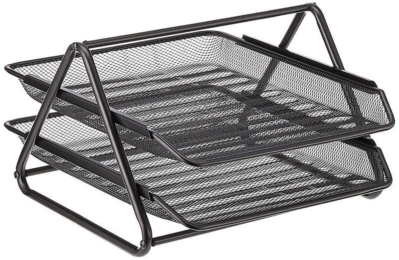 Deli 2-Compartment Metal Document Holder (Black)