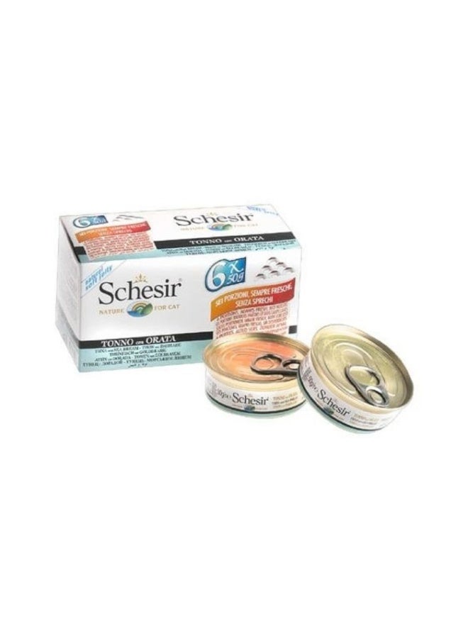Schesir Nature for Cats – Multipack Tuna with Seabream Wet Cat Food (6 x 50g)