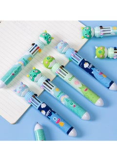 Excefore Multicolor Ballpoint Pen 0.5mm, 10-in-1  Colored Retractable Ballpoint Pens for Office School Supplies for Office School Supplies Students Children Gift, Kids Party Favors Pen (6 Count, Monsters)  - Image 3
