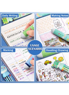 Excefore Multicolor Ballpoint Pen 0.5mm, 10-in-1  Colored Retractable Ballpoint Pens for Office School Supplies for Office School Supplies Students Children Gift, Kids Party Favors Pen (6 Count, Monsters)  - Image 4