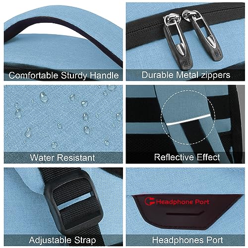 Volher Laptop Backpack,Business Travel Anti Theft Slim Durable Laptops Backpack with USB Charging Port,Water Resistant College Computer Bag for Women & Men Fits 15.6 Inch Laptop and Notebook-Pale Blue - Image 4