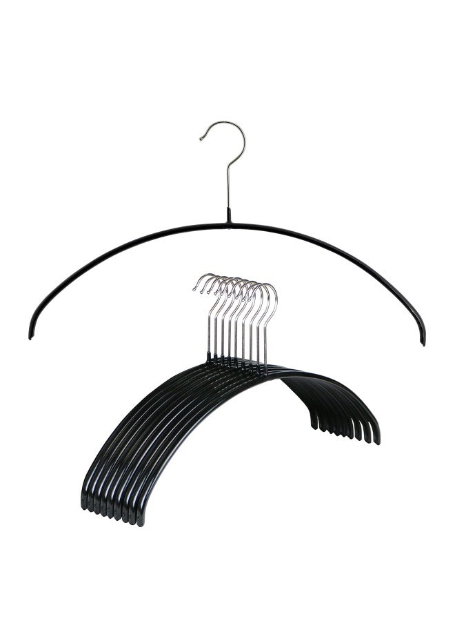 Mawa by Reston Lloyd Euro Series NonSlip Space Saving Steel Clothes Hanger for Shirts Dresses Sweaters Style 40P Set of 10 Black 14118 - Image 1
