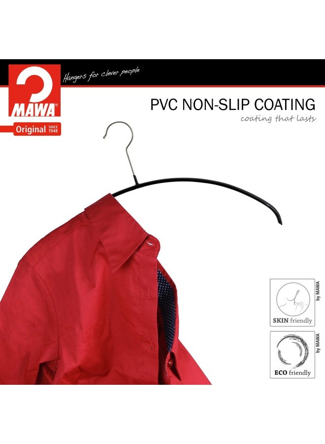 Mawa by Reston Lloyd Euro Series NonSlip Space Saving Steel Clothes Hanger for Shirts Dresses Sweaters Style 40P Set of 10 Black 14118 - Image 2