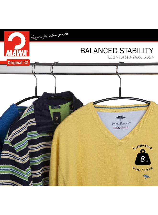 Mawa by Reston Lloyd Euro Series NonSlip Space Saving Steel Clothes Hanger for Shirts Dresses Sweaters Style 40P Set of 10 Black 14118 - Image 4