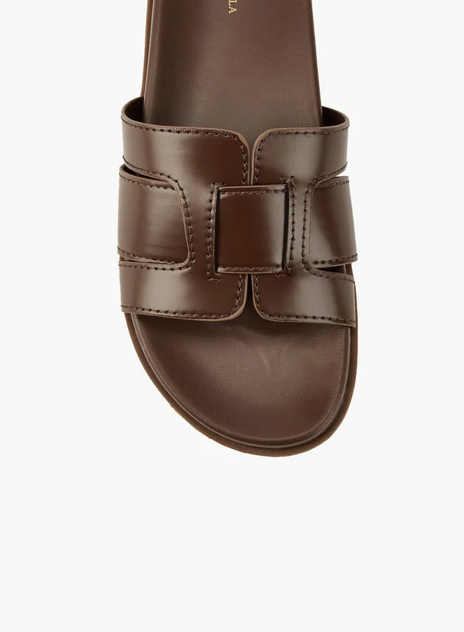 Flora Bella By Shoexpress Panelled Slip-On Sandals