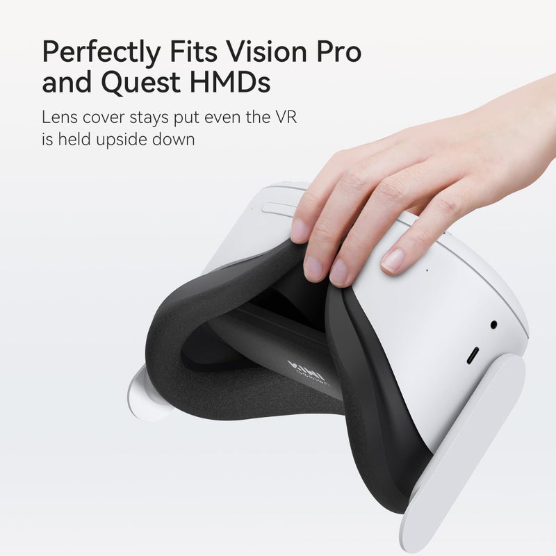 KIWI design VR Lens Protector Cover, Compatible with Vision Pro, Quest 3/2/1, Rift S, Valve Index, Pico 4, and HP Reverb G2, Dust Proof Cover, Washable Protective Sleeve, Anti-Scratch, Black - Image 4