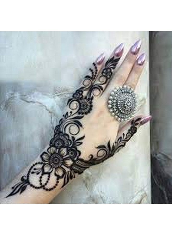 Amina Henna Instant Tatto Outline Mehendi/No Chemicals Dyes Color Paste Cone (Black,12 Piece) (Black) - Image 4