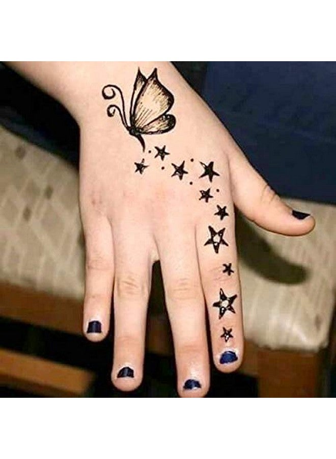 Amina Henna Instant Tatto Outline Mehendi/No Chemicals Dyes Color Paste Cone (Black,12 Piece) (Black) - Image 3