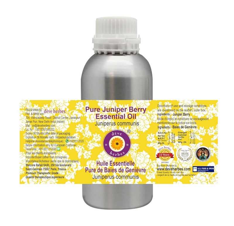 Deve Herbes Deve Herbes Juniper Berry Essential Oil Juniperus communis with Glass Dropper Pure NonSticky Nongreasy Lightweight Men Women All Skin Types Steam Distilled 15ml  - Image 2