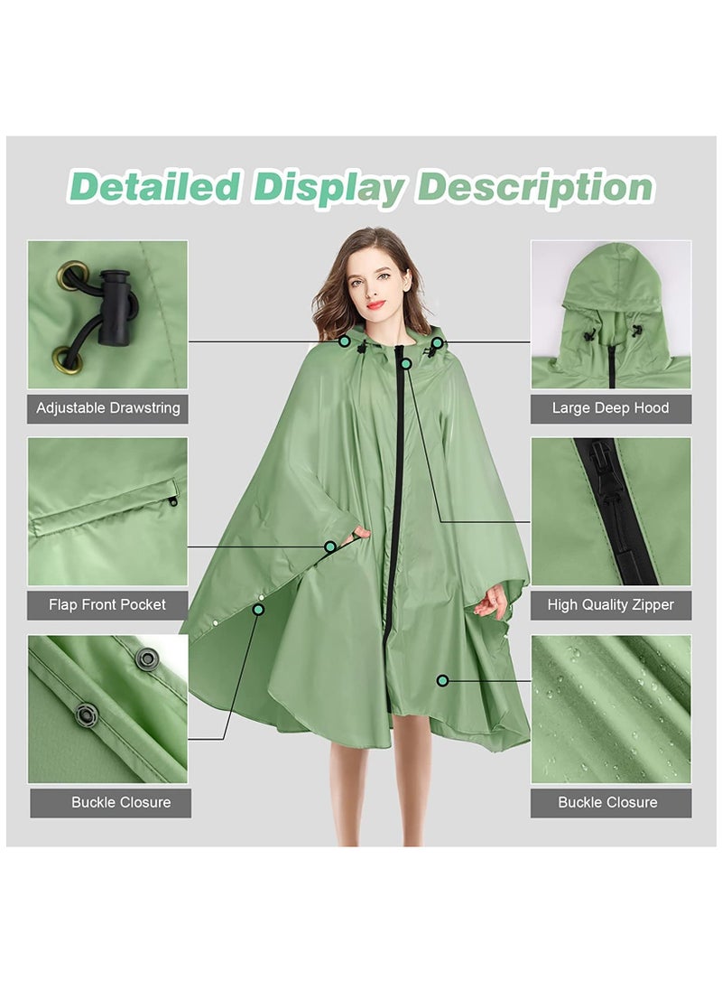 Generic - Lightweight Waterproof Rain Poncho for Men and Women, Breathable Windproof Raincoat with Hood, Quick-Dry Reusable Ripstop Design for Outdoor Activities. - Image 1