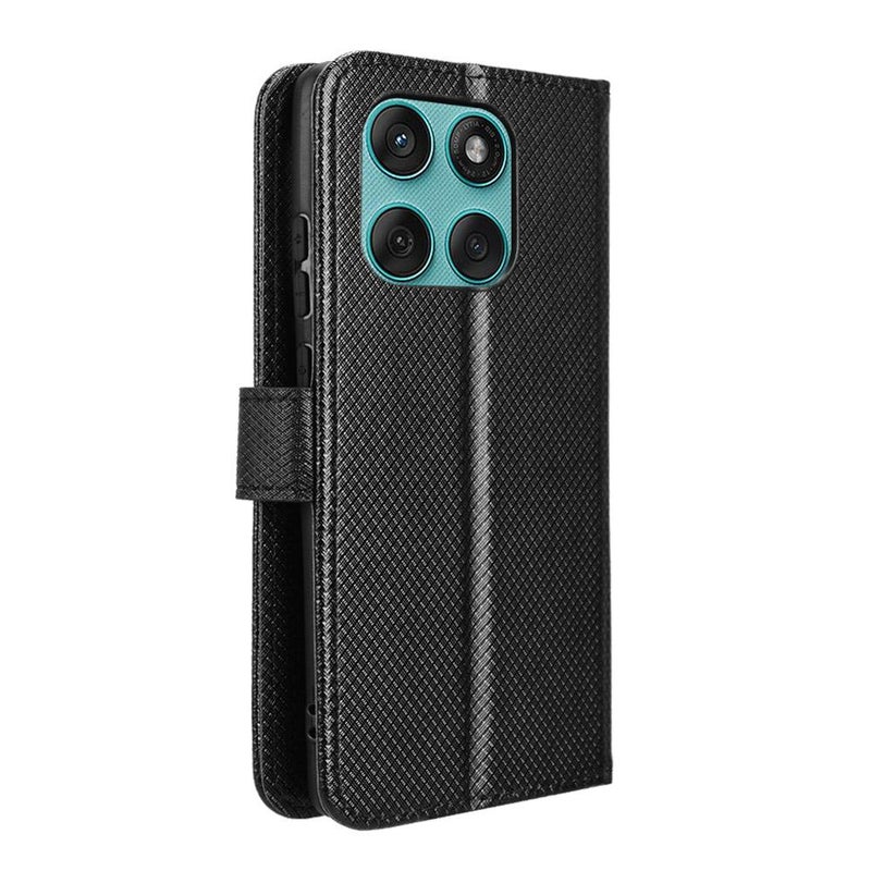 HuHa Case Cover For Motorola Edge 60 Fusion Diamond Texture Leather Phone Case(Black) - Image 3
