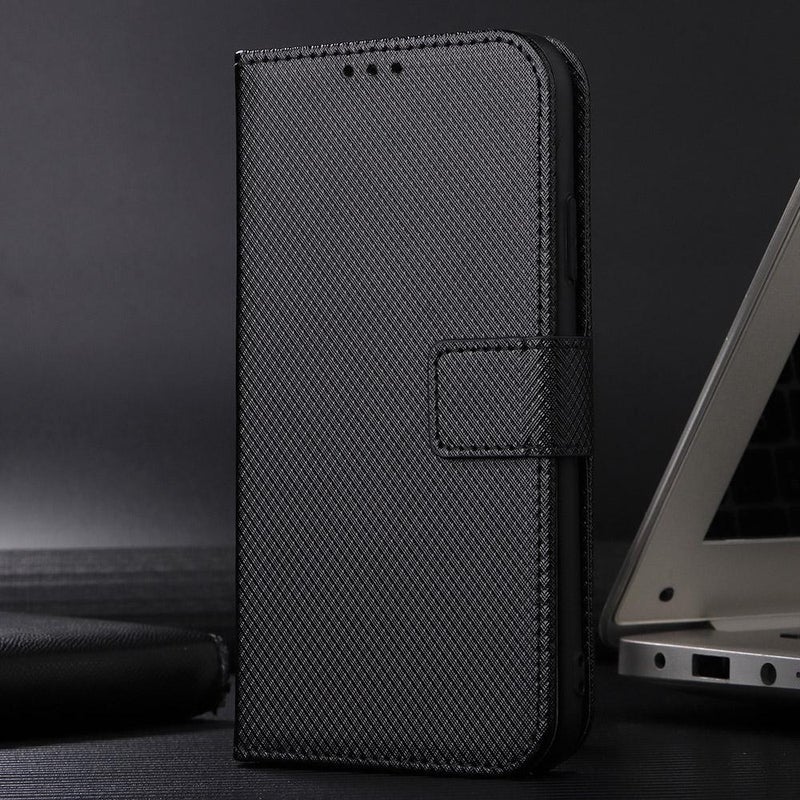 HuHa Case Cover For Motorola Edge 60 Fusion Diamond Texture Leather Phone Case(Black) - Image 2