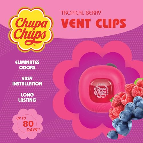 BDK Chupa Chups Car Air Freshener, Tropical Berry - Long Lasting Car Fresheners with Fun Scents, Colorful and Vibrant Air Freshener for Car, Unique Car Freshner Perfume Deodorizer- 2Pack (4pcs Total) - Image 2
