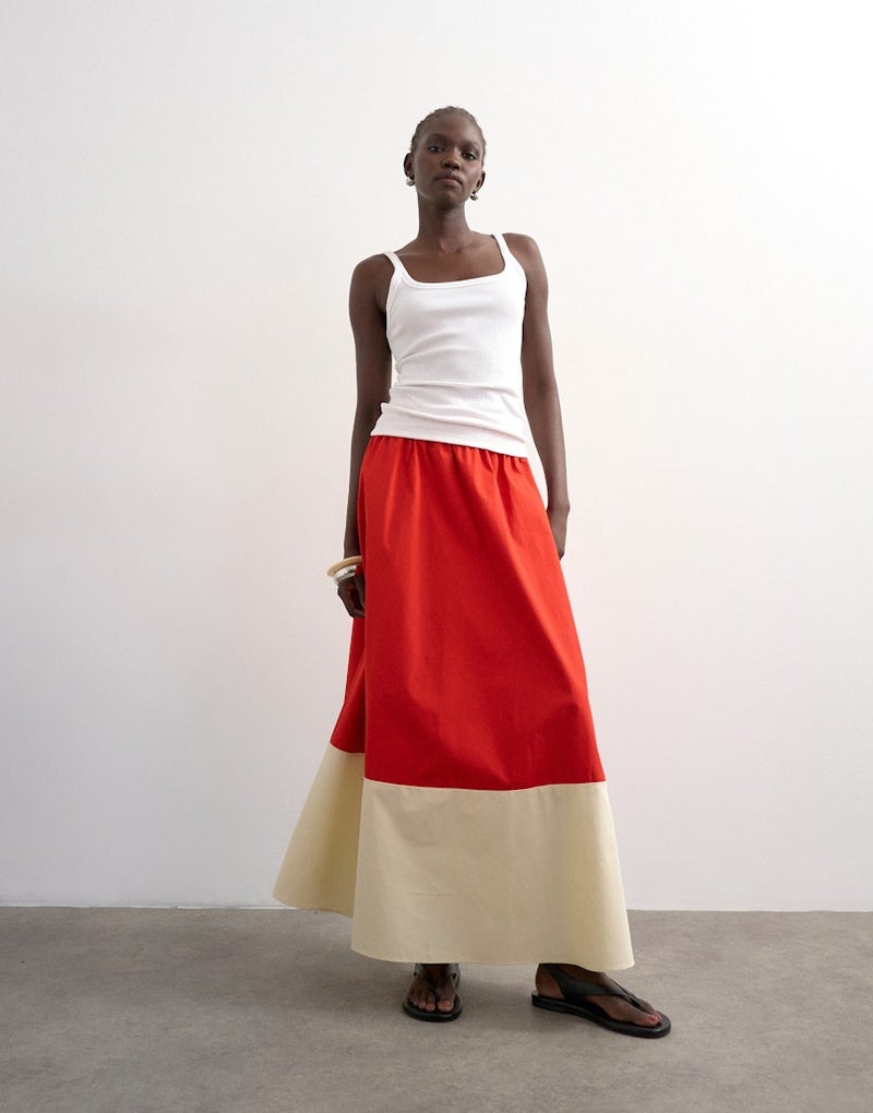 TOPSHOP Color Block Skirt Woven - Image 1