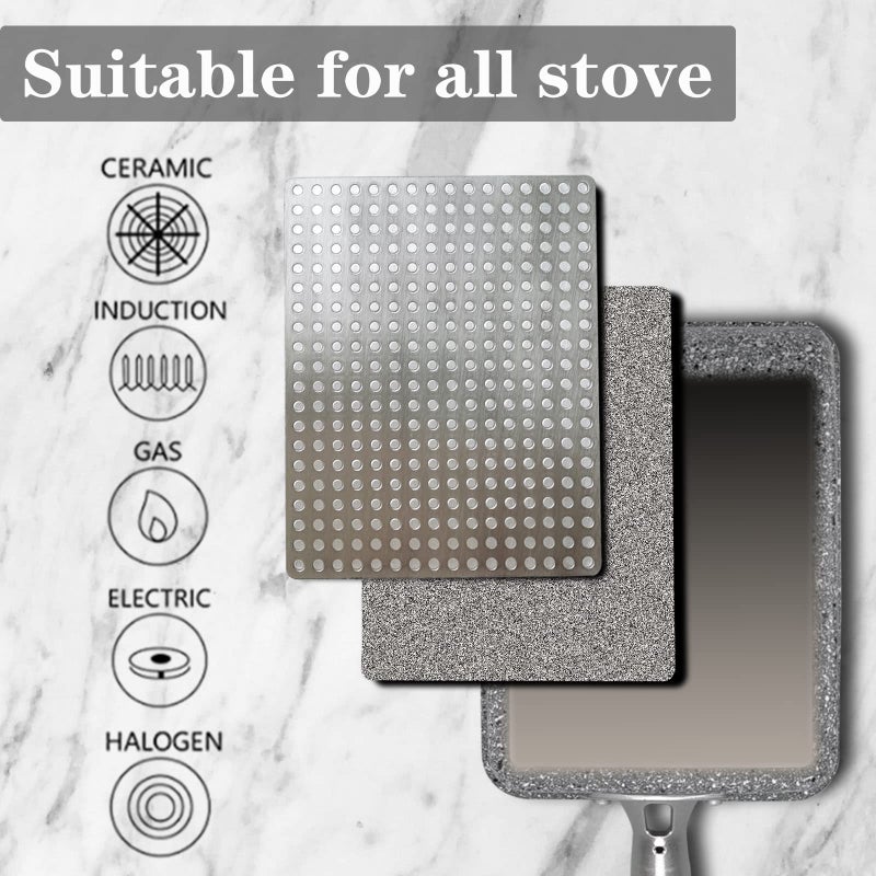 DXBVIEX 9Pcs Tamagoyaki Pan Set, Japanese Omelette Pan Nonstick with Lid, Square Japanese Egg Skillet Rectangle 7"x5" Grey - Image 5