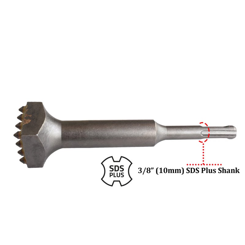 ACTINTOOL 5 5/8 in. x 1 1/4 in. 16 Tips Concrete Repair Patch Prepare Sds Plus Bushing Tool, 1 1/4 Inch Square Head Concrete Roughness Coating Remove Bushing Bit for Rotary Hammer (Pack of 1) - Image 2