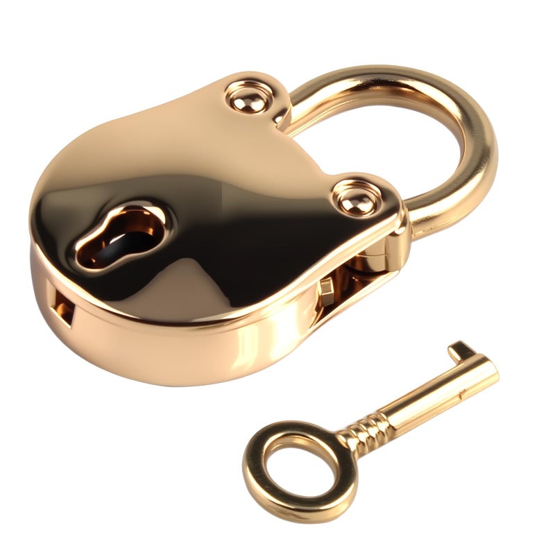 OZXNO 1PCS Vintage Mini Bear Padlock Key Lock Antique Style Small Key Lock Gold