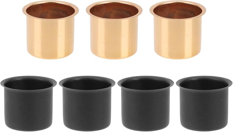 7 قطع من أكواب حامل المصباح الأسود الذهبي أجزاء مأخذ الضوء DIY لغرفة النوم المعيشة المكتب - Image 1