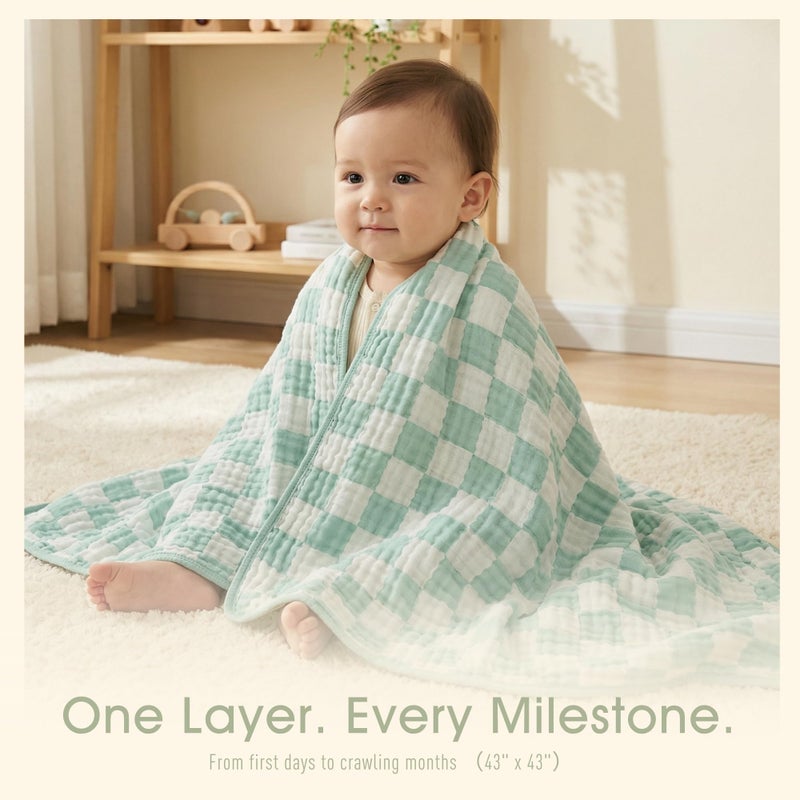 HardNok Ultra Soft Muslin Baby Blanket, A Versatile Swaddle and Bed Blanket for Babies, Toddlers, Boys, and Girls (1 Pack). - Image 2