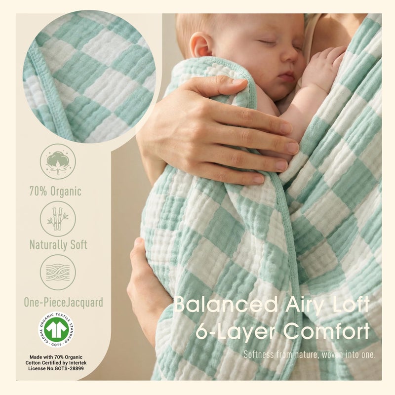HardNok Ultra Soft Muslin Baby Blanket, A Versatile Swaddle and Bed Blanket for Babies, Toddlers, Boys, and Girls (1 Pack). - Image 3