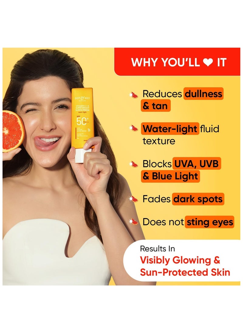 Dot & Key - Sunscreen SPF 50 PA+++ with Vitamin C + E for Even Toned & Glowing Skin, 50g - Image 1