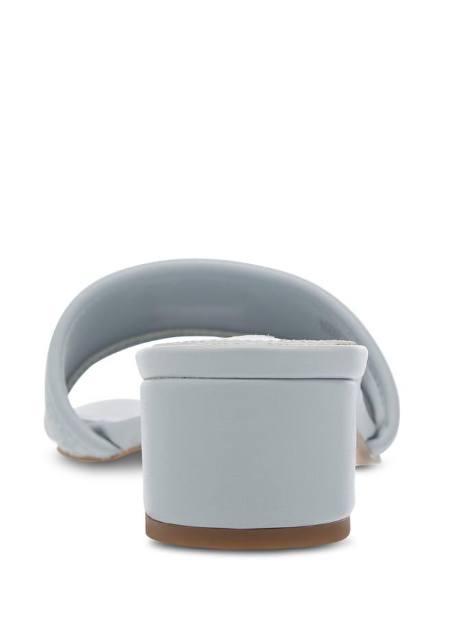 ELLE Womens Monogram Detail Slip-On Sandals With Block Heels - Image 4