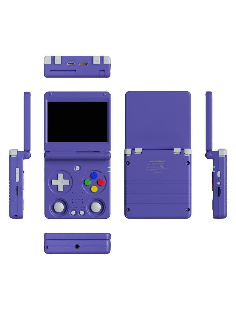 أنبيرنيك RG34XXSP Flip Handheld Gaming Console ، شاشة IPS 3.4 بوصة ، Linux64-bit وحدة ألعاب واحدة ، 64G TF فتحة مزدوجة ، بطارية 3300mAh ، WiFi Bluetooth ، مشغل لعبة الفيديو المحمولة القابلة للطي على غرار. - Image 1