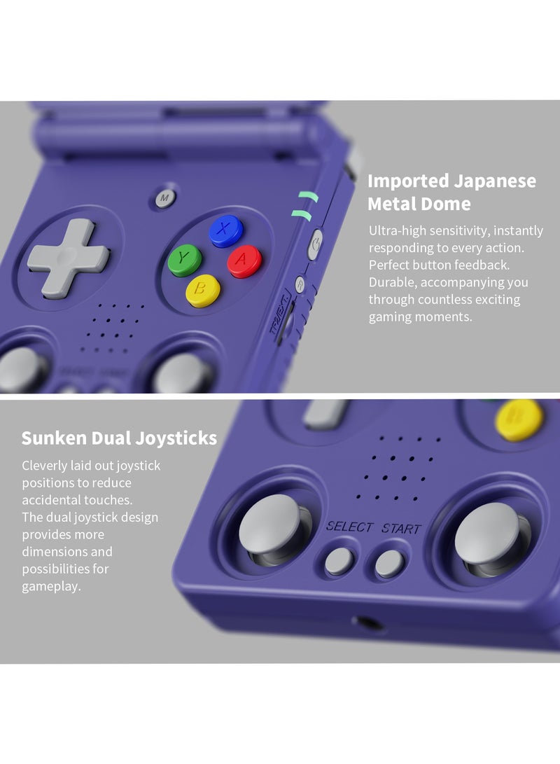 أنبيرنيك RG34XXSP Flip Handheld Gaming Console ، شاشة IPS 3.4 بوصة ، Linux64-bit وحدة ألعاب واحدة ، 64G TF فتحة مزدوجة ، بطارية 3300mAh ، WiFi Bluetooth ، مشغل لعبة الفيديو المحمولة القابلة للطي على غرار. - Image 3