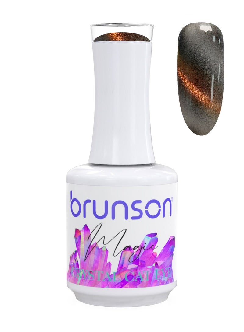 brunson Gel Nail Polish, Cat Eye 9D gel Polish Long Lasting  Chip Resistant Requires Drying Under UV LED Lamp 18ml