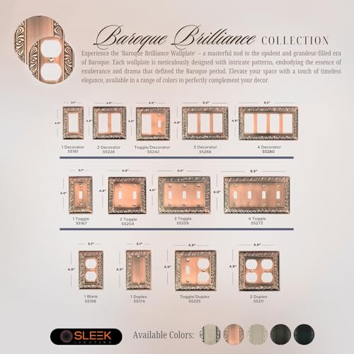 SleekLighting | Wall plates Decorative Tumbled Antique Copper | Electric Outlet and Switch Covers| Style: 2 Gang Toggle (1 Pack) - Image 3