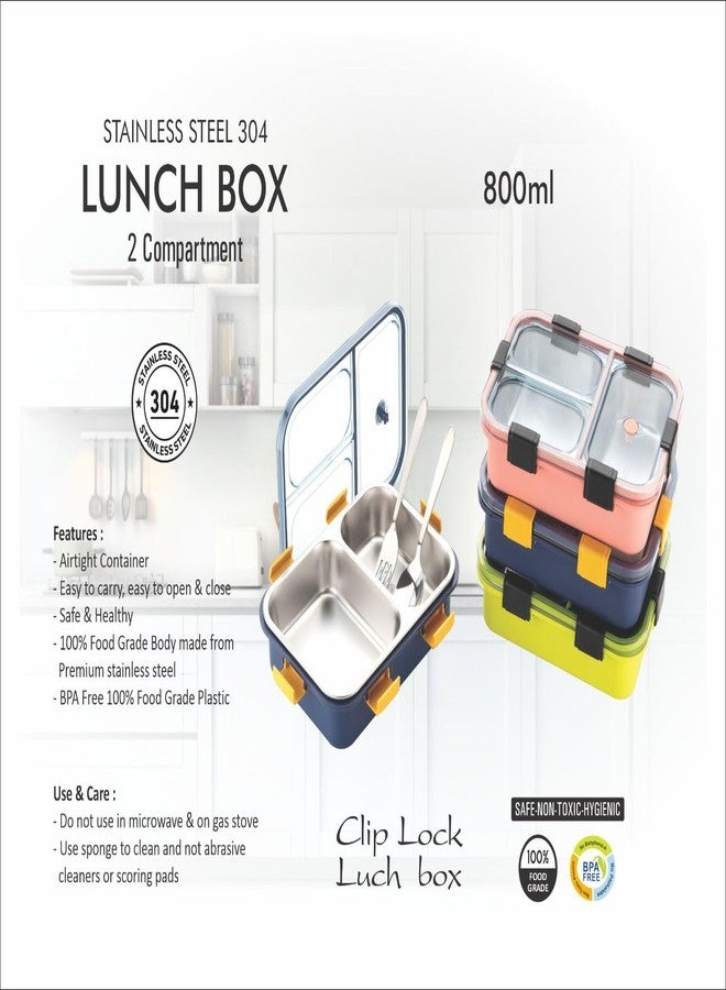 KYMIO 3 Compartment Stainless Steel Lunch Box, Leakage Proof Lunch Box for School Kids and Adults (750ML) (3, Pink) - Image 4