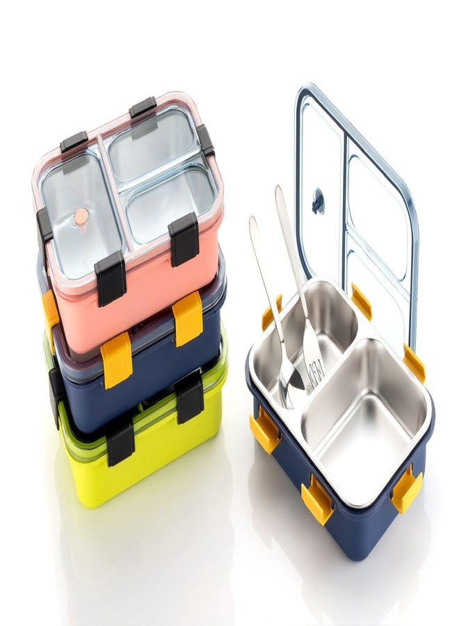 KYMIO 3 Compartment Stainless Steel Lunch Box, Leakage Proof Lunch Box for School Kids and Adults (750ML) (3, Pink) - Image 5