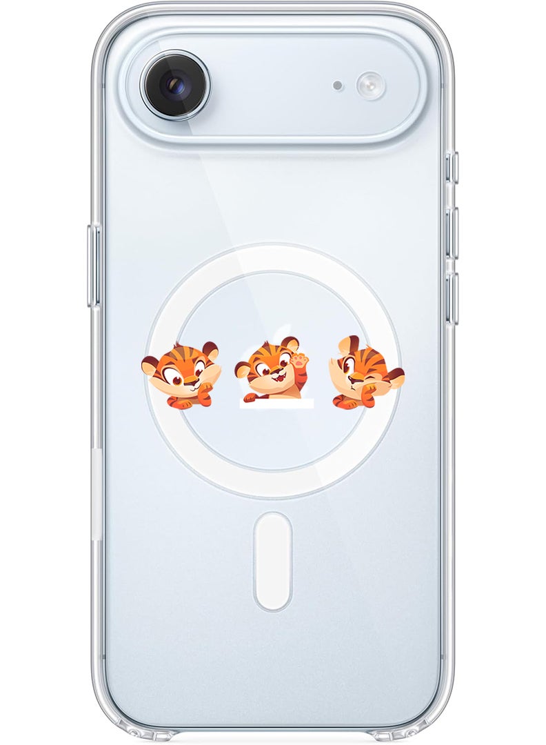 Theodor Magnetic Case for Apple iPhone 17 Air Compatible with MagSafe Wireless Charging, Shockproof Phone Bumper Cover - Cute tiger expressions - Image 1