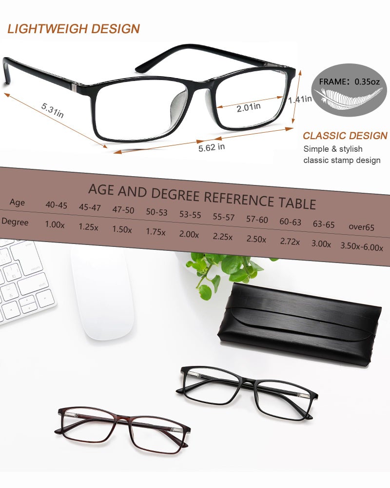 YTDBNS Reading Glasses for Women and Men, Rectangular Readers, Blue Light Blocking Computer Reading Glasses for Work and Daily Use - Image 2